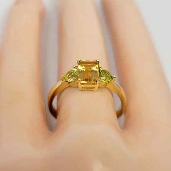 14k Filled Citrine & Peridot Ring - Picture 11 of 12